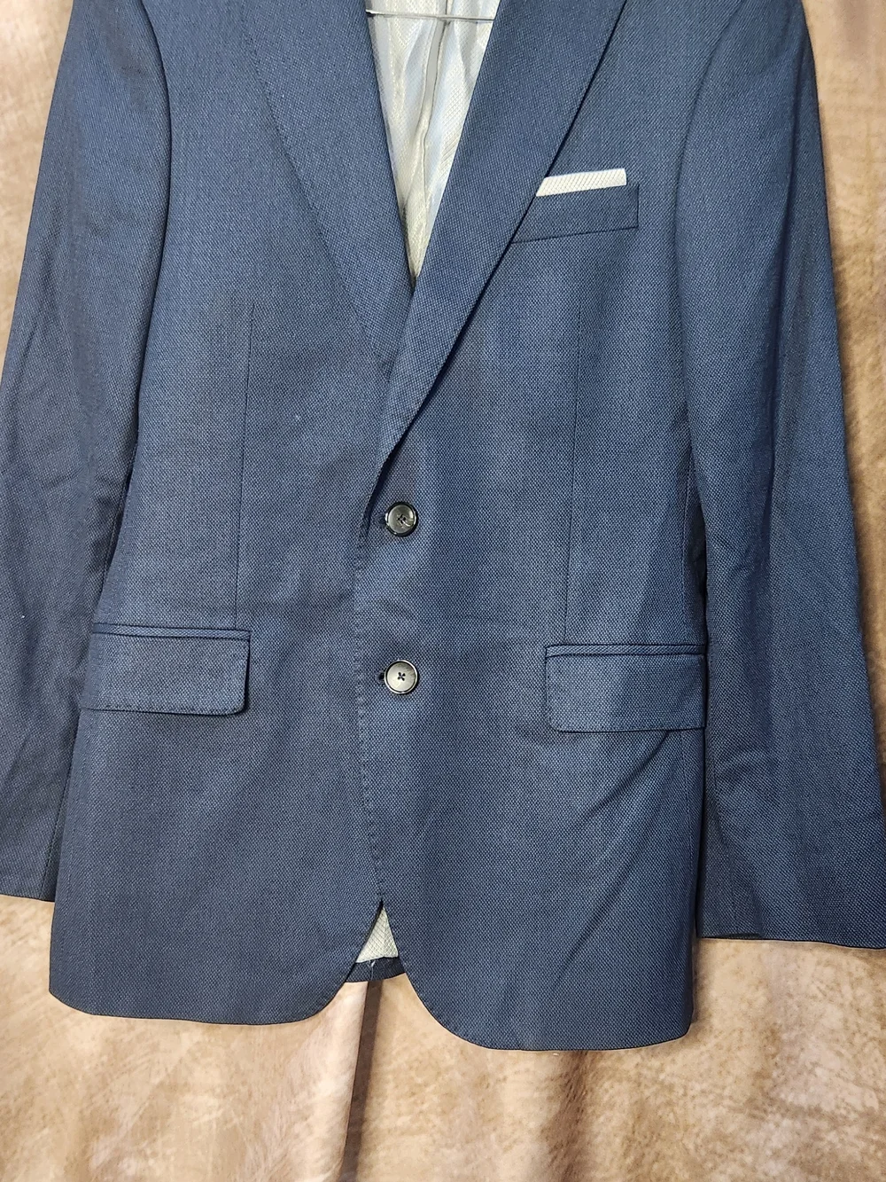 ZARA MAN Slim Fit Suit – Blue Textured – Blazer & Pants Set – EU 50 / US 40 - Picture 8 of 14